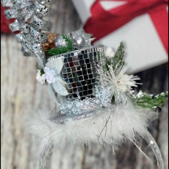 Christmas Mirrored Mini Top hat Headband, Tacky Christmas Party, Ugly Sweater Ch main image 15